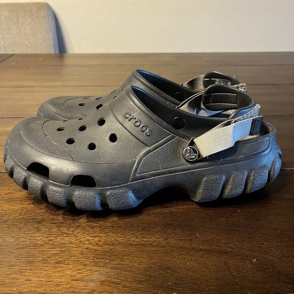 Crocs Offroad Sports Clogs Men's Black Rubber Slip-On Round Toe - 12 - Picture 1 of 7